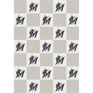 NEW The Styled Collection Miami Marlins MLB Buttery Neutral Check Blanket 50x70